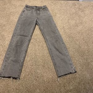 High waisted grey denim jeans with no rips. Nast gal size 4